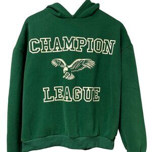 Edikted Green Sweatshirt Small Champion League Womens Pullover Hoodie